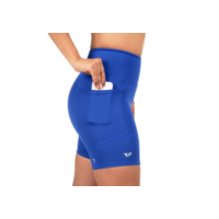 Short Com Bolso Para Corrida Academia Feminino Compressão (BR, Alfa, G, Regular, Regular, Azul Royal)