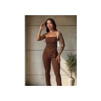 Conjunto Blusa Tomara Que Caia Com Ajuste Na Lateral E Calça