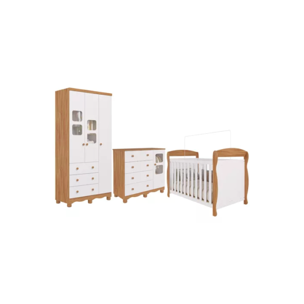 Quarto Bebê Berço Americano Marquesa Guarda Roupa Cômoda Uli