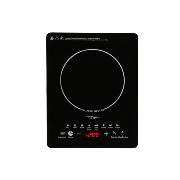 Panda PlusCooktop de Indução Cheff Gourmet 1 Boca, Preto Bivolt, Portátil e Compacto, com Controle de Temperatura