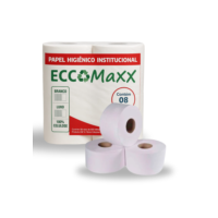Papel higiênico Rolão institucional 300m Branco Eccomaxx 8 rolos
