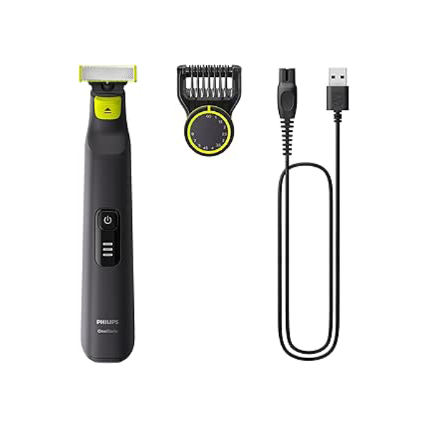 Aparador e raspador OneBlade Pro com 12 ajustes de corte, à prova d’água, Bivolt – QP6532/10 Philips