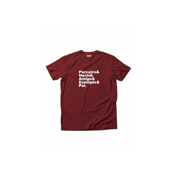 Camiseta Masculina parceiro exemplo pai Dia dos Pais (BR, Alfa, G, Regular, vinho)