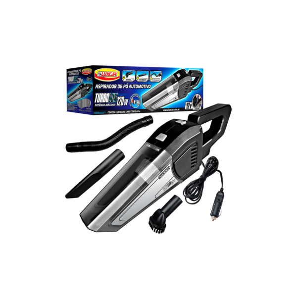Aspirador de Pó Automotivo Carro TurboLux Luxcar 120w 12v Escova Bico Tubo Prolongador Cabo De 2.6M