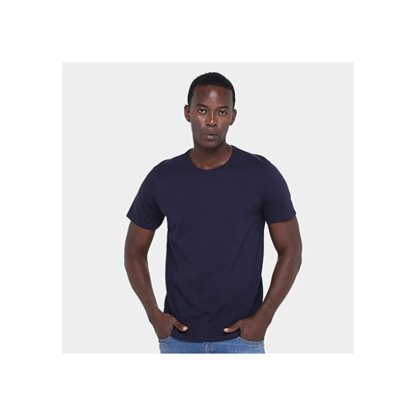 Camiseta Hering Slim Básica Masculina - Marinho