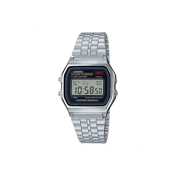 Relógio Casio Digital Vintage Unissex Prata A159wan1df 30m