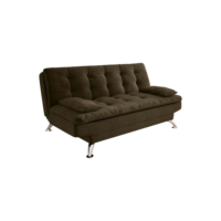 Sofá-Cama 3 Lugares Casal Premium II Suede Café