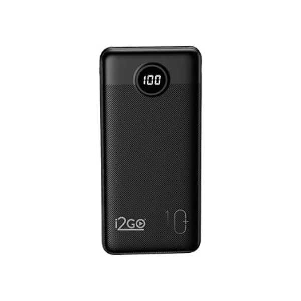 I2GO, Carregador Portátil (Power Bank) Ultra Rápido 10000mAh, Power Delivery 20W, 2 Saídas USB + 1 Saída/Entrada USB-C, Preto, i2GO PRO