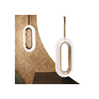 Luminária Pendente Orion Moderno Oval Led Dourado Pd35
