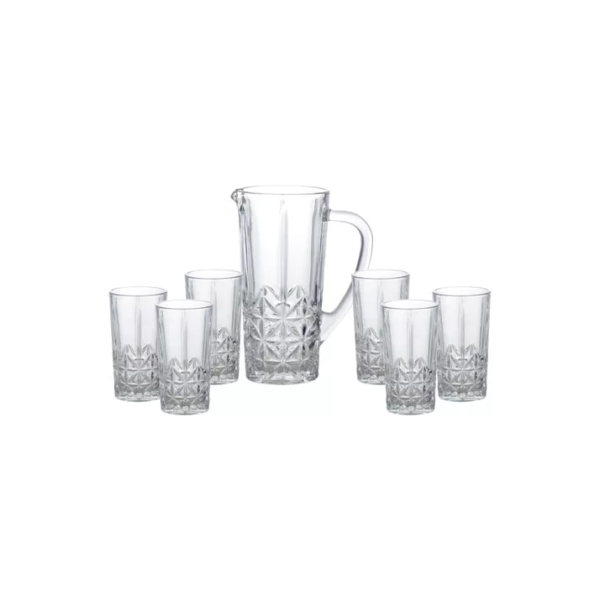 6 Copos Alto 270ml E 1 Jarra 1l Wolff Stella De Vidro