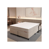 Cama Box Queen (158X198) D26 Creme Suecia Pocket Topazio Colchões