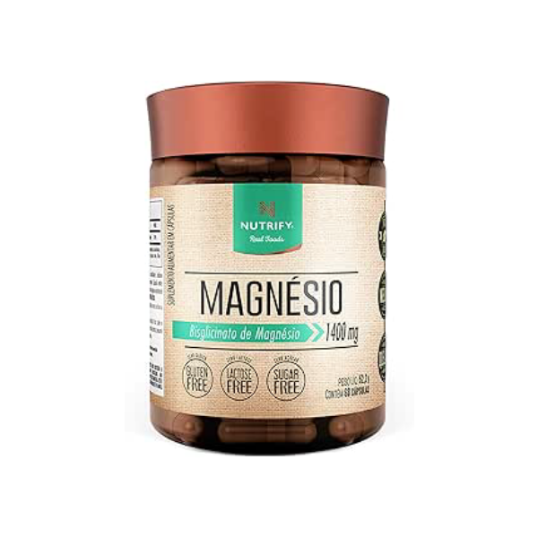Nutrify - Magnésio 1400mg - Multivitamínico - Suplemento Alimentar de Máxima Absorção - Sem Glúten, Sem Lactose, Sem Açúcar - 60 Cápsulas