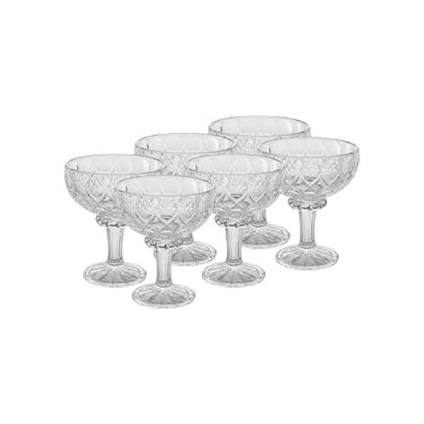 Wolff Angel Conjunto de 6 Taças de Cristal para Sobremesa, Transparente, 260 ml