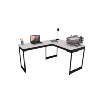 Mesa Em L Estilo Industrial Escrivaninha De Canto Escritório Estudo Beni Camaleão (Branco)