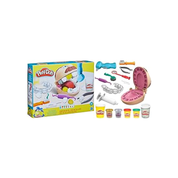 Play-Doh Conjunto de Massinha Brincando de Dentista, Kit com Massa de Modelar e Acessórios, para Crianças Acima de 6 anos, Presentes Criativos para Meninos e Meninas