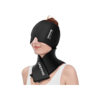 ONLYCARE Conjunto De Gel Para Envoltório De Gelo Para Pescoço E Touca De Alívio De Enxaqueca, Atualização De Touca Calmante Para Alívio De Dor De Cabeça E Bolsa Fria Para Ombros, Compressa Quente E