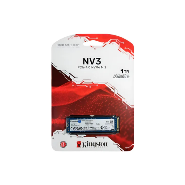 Ssd Kingston 1tb M2 Nvme3 Interno Pcie Gen 4.0 Leitura 6000mb/s Gravação 4000mb/s - Original Azul-aço