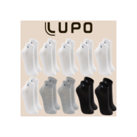 Kit De 10 Pares De Meias Lupo Sport Cano Curto Unissex Algodão Tamanho 33 ao 44