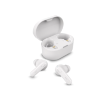 Fone de ouvido sem fio TWS Philips TAT1108WT/00 - bluetooth com microfone, formato em haste, IPX4, energia para 15 horas totais e na cor branca