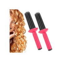 Encrespador de cabelo, pente de rolo de ondulação fofo, varinha de ondulação antiderrapante, ferramentas de penteado, ferramentas de modelador de cabelo, kit de escova giratória redonda portátil para