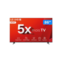 Smart TV 86" 4K LG Ultra HD 86UT8050 com Processador a5 Ger7 AI, Alexa/Chromecast integrado, Otimizador de Jogos, webOS 24 e Controle Smart Magic