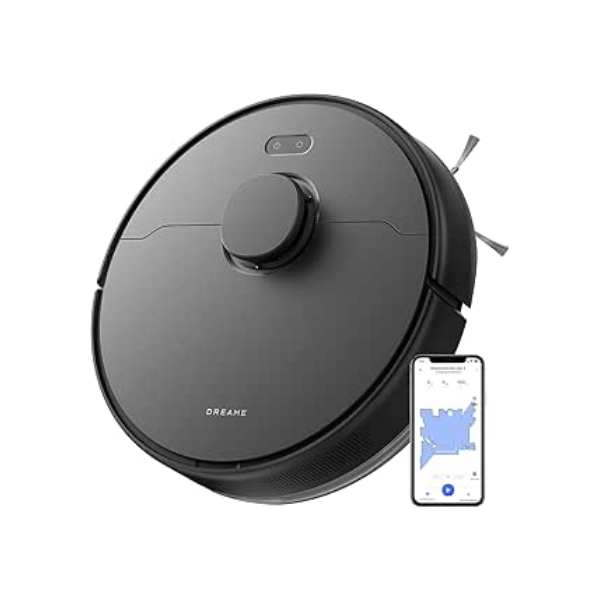 DREAME D9 Max Gen 2 Robô Aspirador e Passa Pano 2 em 1, 6000Pa Sução, 240 Min Autonomia, Navegação LDS, Controle por App/Voz, Mapeamento Inteligente,Tapetes e Cabelos de Pets