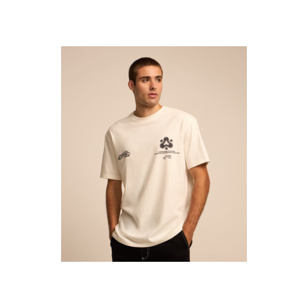 Camiseta Relaxed em Algodão com Estampa Letting Branco