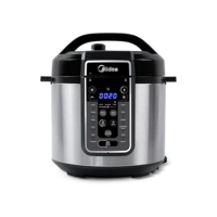 Midea Panela de Pressão Elétrica 6L com 12 receitas pré-programadas, 3 níveis de pressão e display digital, silenciosa e segura com 10 recursos de segurança, 127V