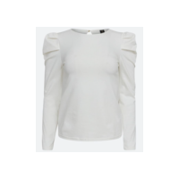 Blusa em Cotton com Manga Bufante Branco Neve