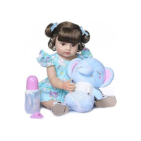 Brastoy Bebê Reborn Boneca Silicone Original Pode Tomar Banho (55cm Elefante Menina Boneca)