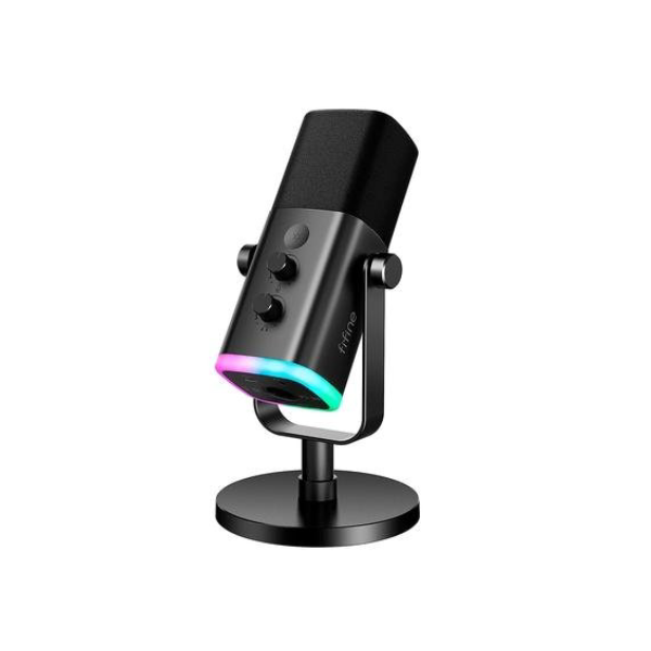 Microfone Dinâmico Gamer Fifine Ampligame, RGB, Cardióide, USB-C, Anti-Ruído, Para Streaming, Preto - AM8