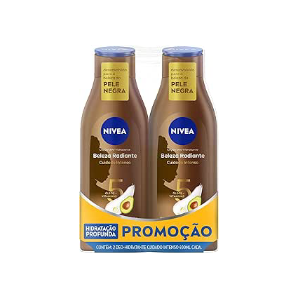 NIVEA Kit Hidratante Desodorante Beleza Radiante Cuidado Intenso 400ml