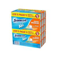 Creme Dental Clareador Sorriso Dentes Brancos 180g 15 unidades