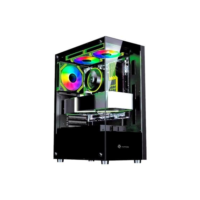 Gabinete Gamer Hayom GB1792, Mid Tower, ATX, Lateral e frontal em Vidro Temperado, com Cooler Fan, Preto - GB1792
