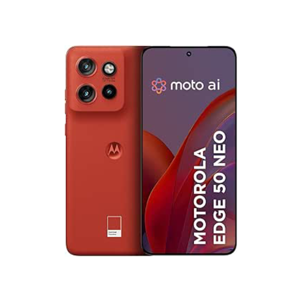 Smartphone Motorola Edge 50 Neo 5G - 256GB 8GB RAM + 8GB RAM Boost 50MP Sony Camera Moto AI IP68 NFC - Poinciana Vegan Leather