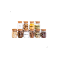 Kit 10 Potes De Vidro 200ml Com Tampa Rolha Para Tempero Cor Transparente