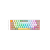 Teclado Mecanico Gamer Fizz Rgb Amarelo Branco e Cinza Switch Marrom