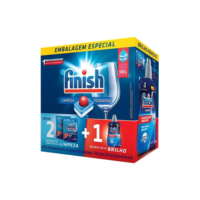 Kit Finish 2 Detergentes Tablete All In 1 Max 235,3g Cada mais Secante Abrilhantador para Máquina de Lavar Louças 250ml Finish Powerball