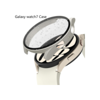 Capa protetora de tela para samsung galaxy watch 7 6 5 4 40mm 44mm, capa dura fosca + vidro temperado, capa protetora completa
