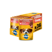 Pack Ração Úmida Pedigree Sachê Carne ao Molho para Cães Adultos de Raças Pequenas 100 g - 36 unidades