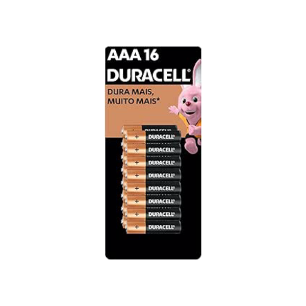 Duracell Pilha Alcalina AAA Palito Com 16 unidades