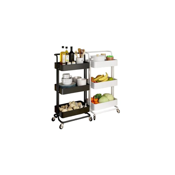 Carrinho Organizador Multiuso 3 Prateleiras Com Rodinhas/Estante/Fruteira (Branco)