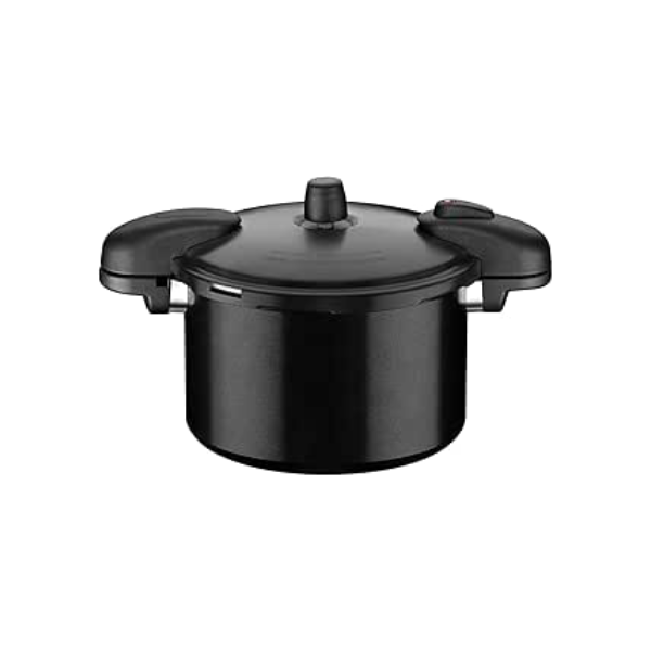 Panela de Pressão Tramontina Valência Black em Alumínio com Revestimento Cerâmico Preto 24 cm 7 L