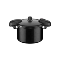 Panela de Pressão Tramontina Valência Black em Alumínio com Revestimento Cerâmico Preto 24 cm 7 L
