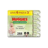 Lenços Huggies Higiene Superior Limpam 2x Mais com 288 unidades