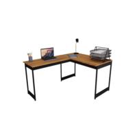 Mesa Em L Estilo Industrial Escrivaninha De Canto Escritório Estudo Beni Camaleão (Nogal)