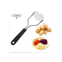 Amassador Espremedor Manual De Batatas E Legumes Aço Inox Com Cabo Plástico Promoção