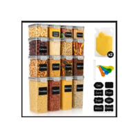 Kit 18 Potes Herméticos Mantimentos Quadrado Cozinha Tampa