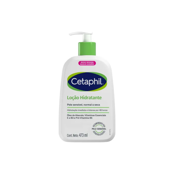 Cetaphil Loção Hidratante Corporal e Facial 473ml | Pele Sensível, Normal a Seca | Hidratação 48h | Niacinamida e Pantenol (Pró-vitamina B5)