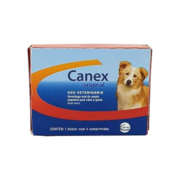 Ceva - Canex Original Vermífugo para Cães e Gatos - 4 Comprimidos (Embalagem pode variar)
